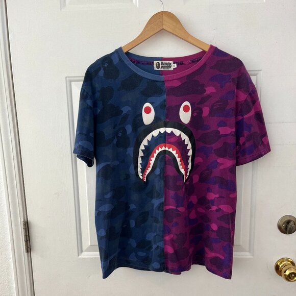 A Bathing Ape Bape Split Shark Unisex Tshirt Size XXL (Fits like a Large) - Picture 1 of 8